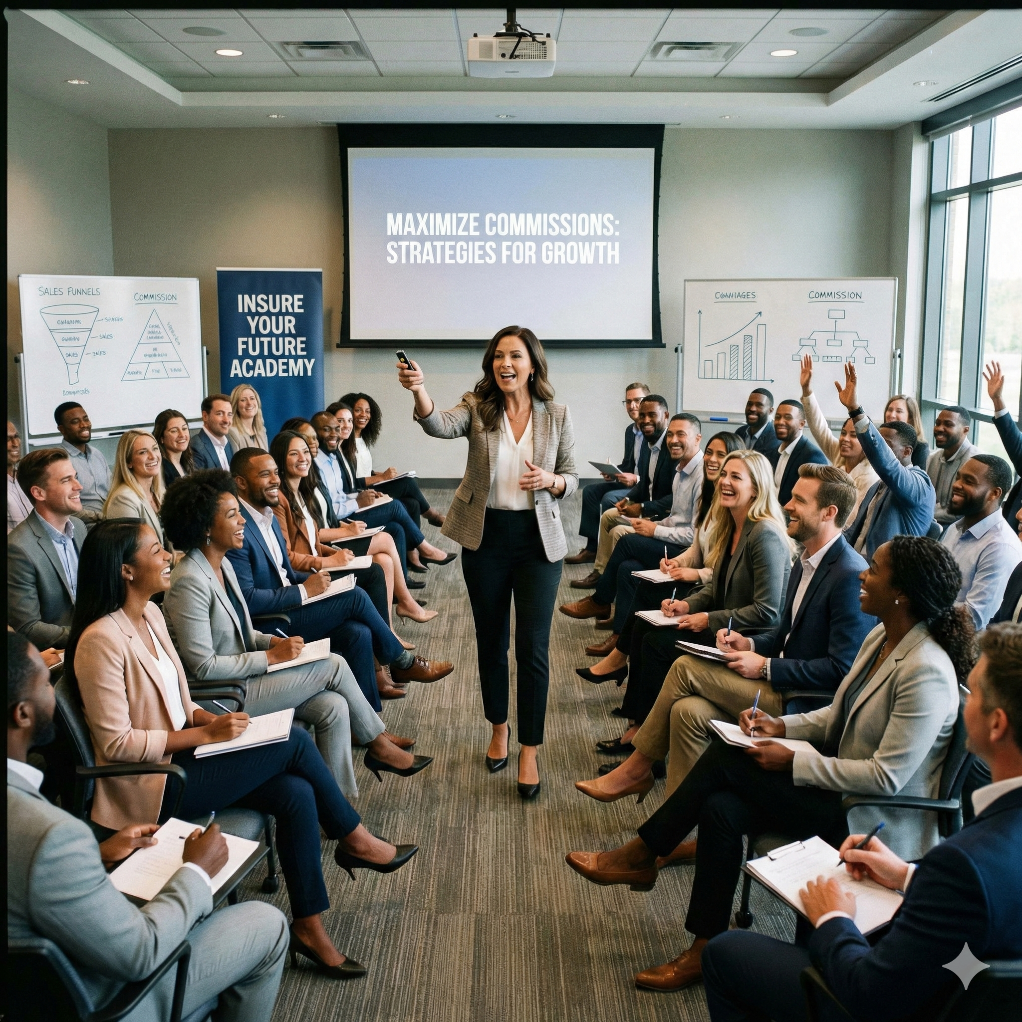 Woman agent teaching other agents how to double their revenue monetizing their life license without the awkward conversations.